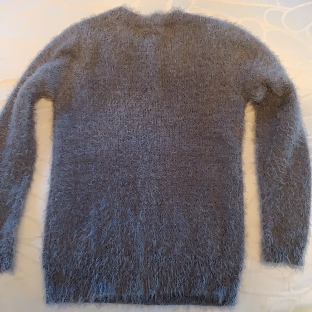 Fuzzy Grey Sweater - Picture 6 of 6